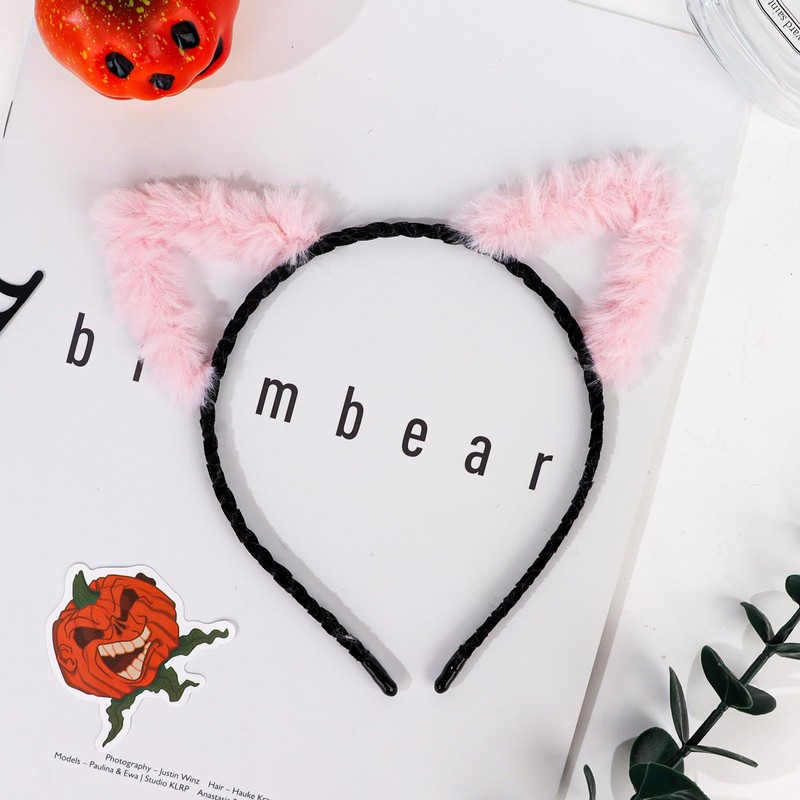 WHAVEL Cat Ears Headband Cute Cat Headband Fluffy Cat Ears