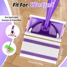 60 Count Mopping Pad for Wet Jet Mop Disposable Wetjet Pads Refills Replacement for Wet Pads Refill Compatible with Wet Jet Pads Thickness & Absorbent for Household Multi-Surface