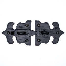 1 Pack 5.5 Inch Furniture Hasps for Gates - Black - Decorative Metal Furniture Hasps - Rustic Metal Furniture Hasps for Door, Drawer, Chests, Cupboard, Trunks and Furniture - The Sonora Series