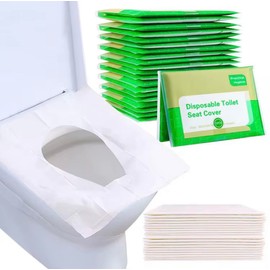 Lotas Italy - Copriwater Usa e Getta 50 pezzi (5x10), Copri WC Monouso Spesso Impermeabile Biodegradabile 42,5x36 cm, Igienico, Ecologico, Tascabile, Gettabile nel WC, Busta Richiudibile, Forme U/O/V