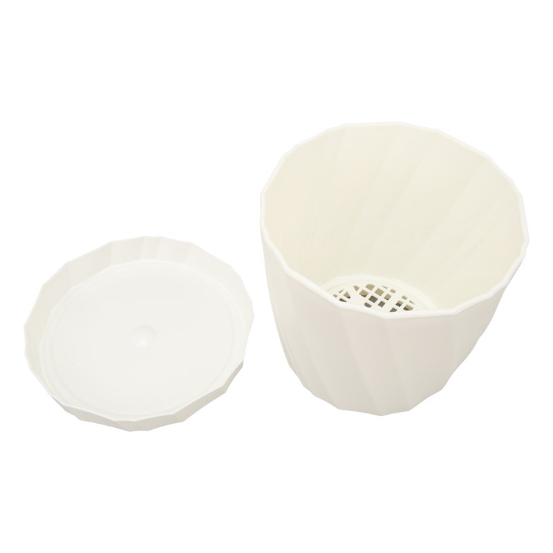 5 PCS Indoor Plant Pots with Base PP White Beautiful