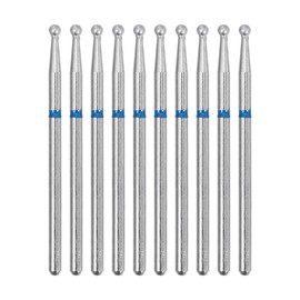 VOCOSTE 10 Pcs Emery Nail Drill Bits Set for Acrylic Nails, 3/32 Inch Nail Art Tools, Manicure Pedicure Shapen Remove Tools, 44.3mm Length, Blue
