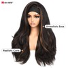 Yaki Curly Headband Wig For Black Women 26 Inch Brown