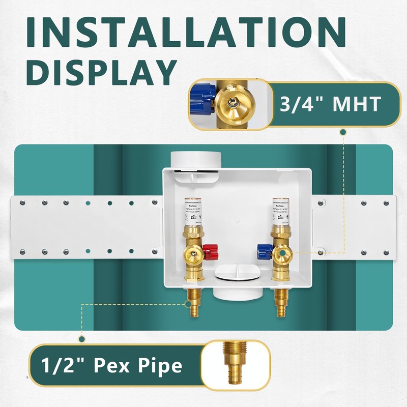 Washing Machine (Laundry) Outlet Box, Center Drain/Side Drain, Niikappu 1/2