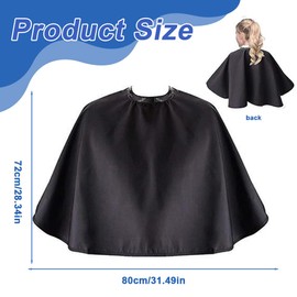 UEIOAVL Hairdressing Capes, 1 Stück Friseurumhang frisierumhang Kurzhaarschnitt-Umhang wasserdicht Schal zum Haarefärben Make-up-Schürze faltbar frisierumhang erwachsene Unisex (schwarz)
