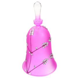 RORPOIR Vintage Hand Held Bell Ring Doorbell Chime Bells for Crafts Call Bell Purple High Borosilicate Glass