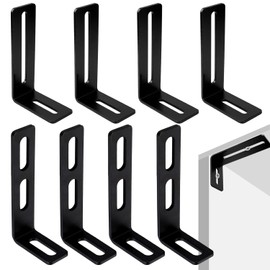 Pack of 8 Angle Shelf Brackets Angle Connector Angle Metal Angle Black Slotted Adjustable Corner Fitting Suitable for Wooden Furniture Tables and Chairs Bookshelves Cabinets Dressers Drawers