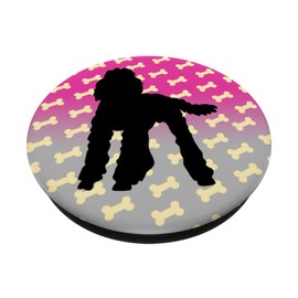 Poodle In Black On Cute Bone Pattern For Dog Parents