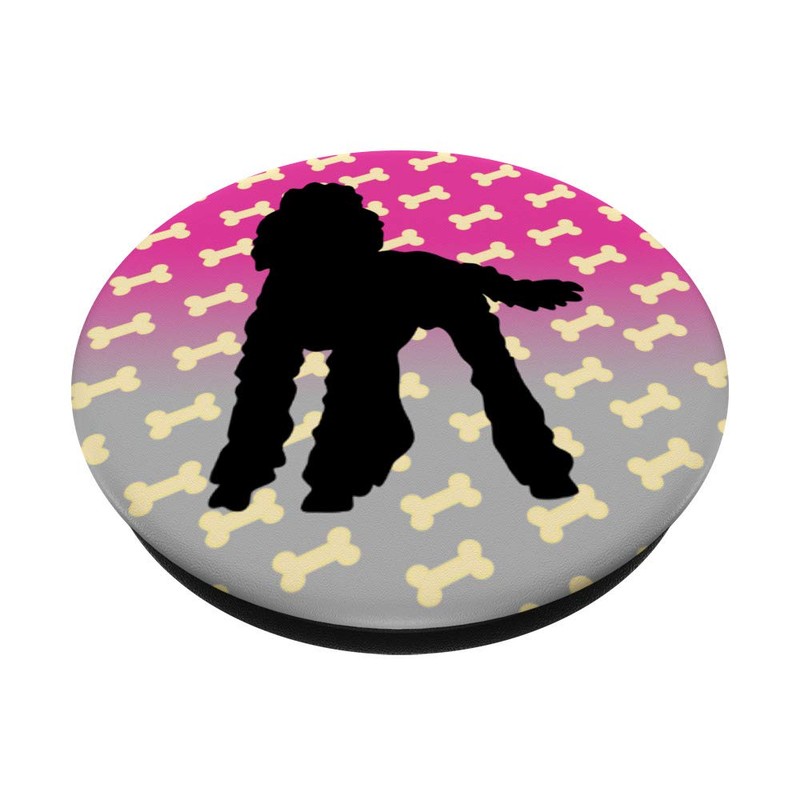 Poodle In Black On Cute Bone Pattern For Dog Parents