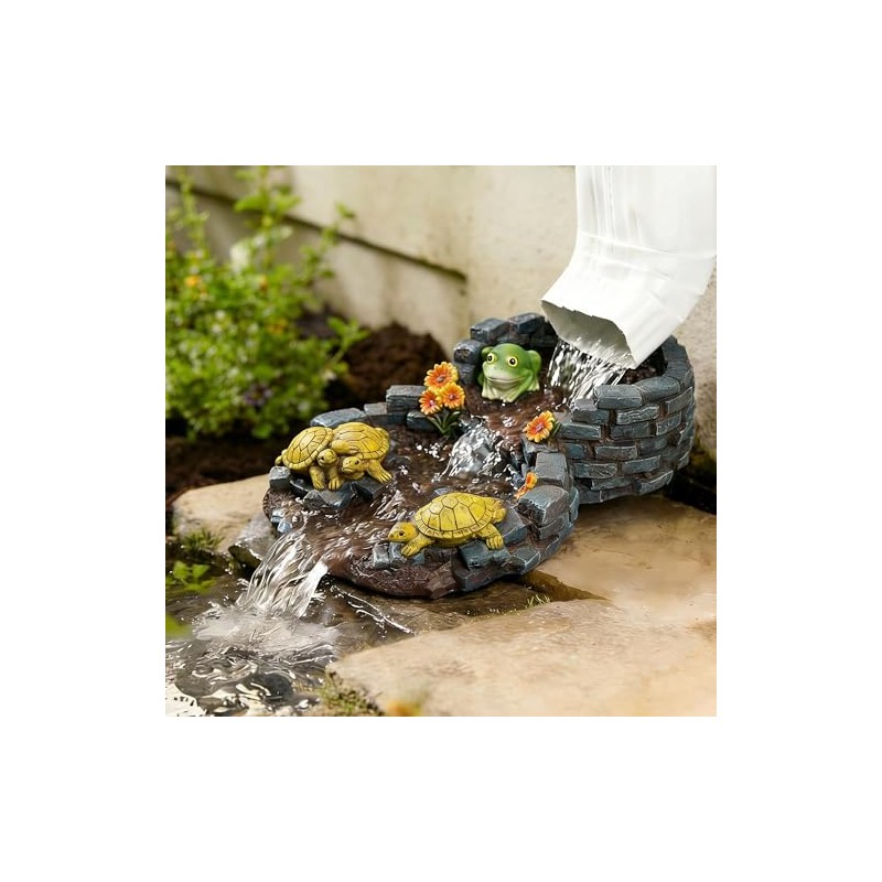 Tortuga Downspout Bloque de salpicaduras decorativo, boquilla de lluvia, desviador