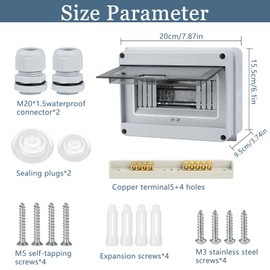 pangdapengpeng HT-8 Way IP65 Fuse Box Surface-Mounted, Sub-Distribution Surface-Mounted Distributor 1-Row 8 Modules, Distribution Box Surface-Mounted for Wet Environments, Green Surfaces (HT-8WAY)