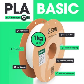 eSUN PLA Basic Filament 1.75mm, 1KG Spool (2.2 LBS) High Speed Printing 3D Printer PLA Filament,Designed for Fast Printing, Light Blue
