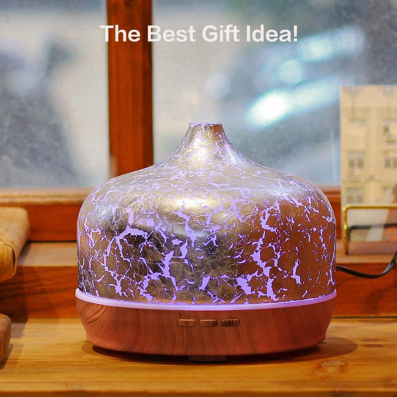 Porseme 500ml 3D Glass Oil Diffuser - Auto Shut -