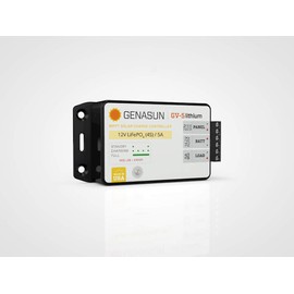 Genasun GV-5-Li-14.2V, 5 A MPPT Solar Charge Controller for Lithium (4S LiFePo4) battery and 5 A Load Output with Low Voltage Disconnect (LVD)