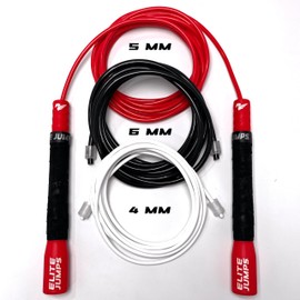 Elite Jumps Freestyle PVC Jump Rope Bundle - Premium Quality Adult Jump Ropes for Fitness - Lightweight Cardio Skipping Jump Rope for Exercise and Training - Unbreakable Grip Tape Handles