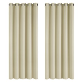 Deconovo Deconovo Super Soft Room Darkening Curtains Thermal Insulated Eyelet Curtains for Kids Room 66 x 72 Inch Beige 2 Panels