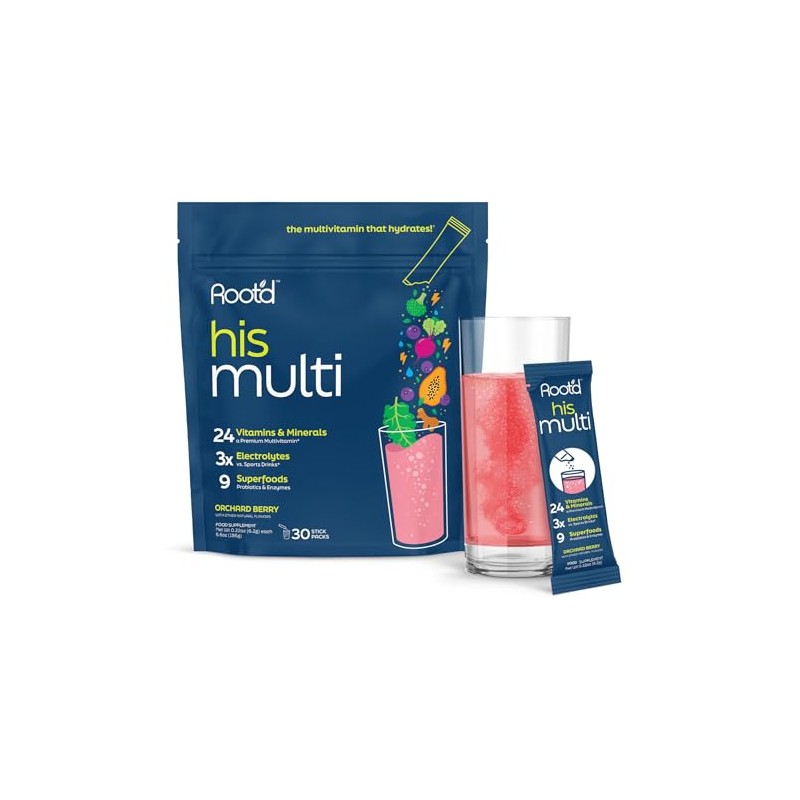 Root'd Multivitamin Powder for Men - 24 Vitamins & Minerals