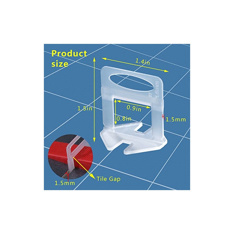 Tile Leveling System 1/16" Spacers Tile Leveler Clips DIY Tile