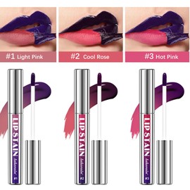 Pakivs Pakivs 3 Pcs Peel Off Lip Stain Set,Waterproof and Transfer Proof Pink Lip Tint,Long Lasting Matte Finish Peel Off Lip Gloss,Non-stick Cup Liquid Lipstick Nude Lip Gloss for Women