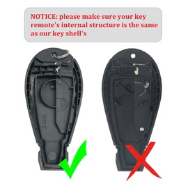 Key Fob Cover Case Fits for 2013-2018 Dodge Ram 1500 2500 3500 Keyless Entry Remote Car Key Fob Shell(4 Button)