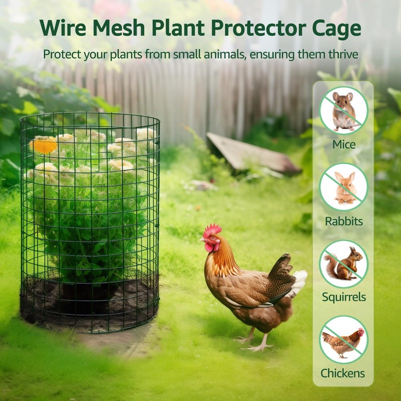 36 Pack Plant Protective Mesh, Plant Protector from Animals, Metal
