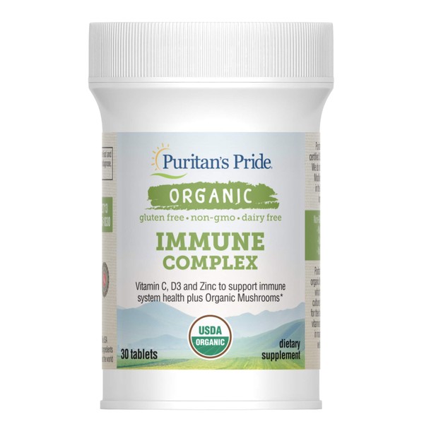 Puritan's Pride Organic Immune Complex with Zinc, 30 Tablets