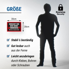Komma Security Warning before the dog sign - here is my territory sign weatherproof dog sign garden gate driveway gate the front door sign deterrence warning sign burglary protection