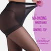 OrbiflexY 2 Pairs Black Sheer Pantyhose Reinforced Toes Tight-Knit Tear-Resistant
