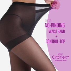 OrbiflexY 2 Pairs Black Sheer Pantyhose Reinforced Toes Tight-Knit Tear-Resistant Silk Stockings Ultra Thin Soft Tights (Small, 2 Pairs Black)