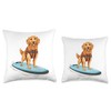 Cute Golden Retriever Dog Paddle Boarding Orange Life Jacket Throw