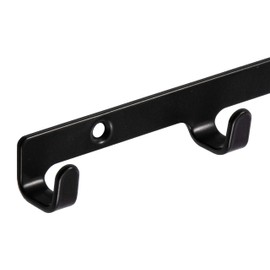 Gedotec H8805 Wall Coat Rack Metal Black/Grey Hook Rack Hallway Panel Garage Kitchen Coat Hook Rail with 6 Hooks Wall Hooks for Screwing 1 Piece Coat Rack with Screws