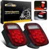 Partsam 2x Red/White 39 LED Stop Turn Tail Stud Lights Replacement for Jeep CJ YJ JK Truck Trailer Boat RV, Hardwired