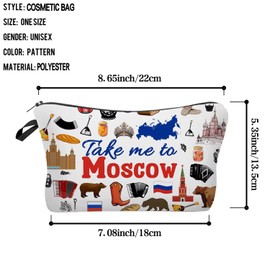 Livel lhood Take Me To Moscow Makeup Bag Cute Small Organizer Zipper Pouch Take Me To Moscow Cosmetic Bag Travel Present for Women Friends, hzz17103