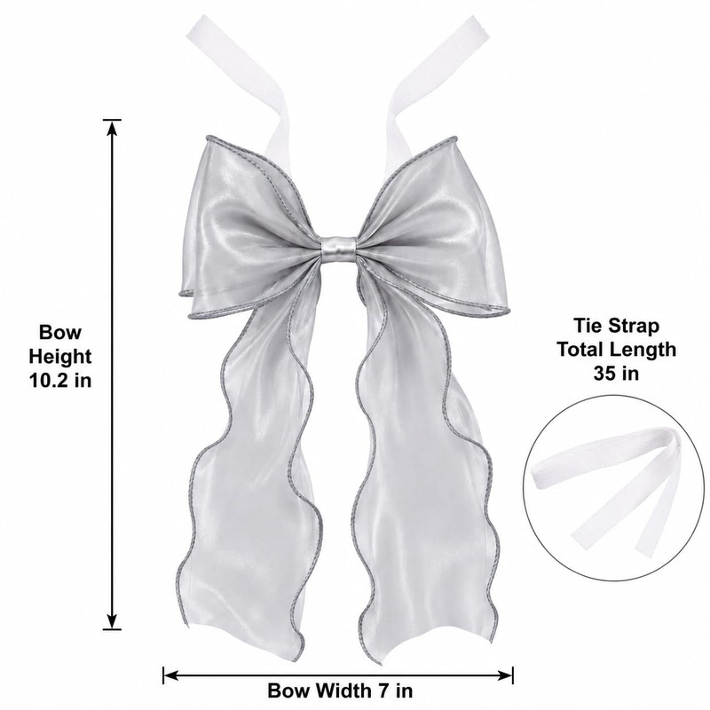 2 Pack Bow Curtain Tiebacks, French Style Silky Ribbon Curtain