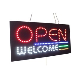 Open Welcome Sign, TOPKING Signage, LED Neon Open, Store, Window, Shop, Business, Display, Grand Opening Gift