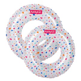 Inflatable Swimming Hoop, Star Clear Sky Rainbow Sequins Swimming Ring, Swimming Ring for Adults and Children, Inflatable Swimming Rings Colourful, Summer Water Swimming Hoop