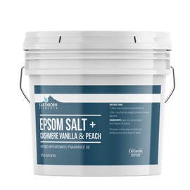 Earthborn Elements Spearmint & Peppermint Epsom Salt Foot Soak, 1 Gallon Bucket, Minty Aroma, With Real Spearmint Leaves (8 Pounds)
