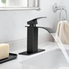 RNDIOZD Matte Black Bathroom Faucets, Waterfall Bathroom Sink Faucet Modern