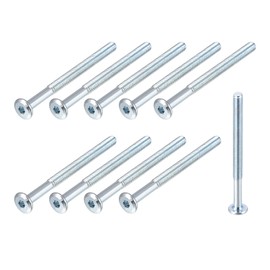 METALLIXITY Hex Socket Head Machine Screws, (M6x80mm) 10Pcs, Carbon Steel Half Thread Cap Screws - for Machinery, Furniture, DIY