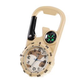 SUWIWKKOA Carabiner Watch Multifunctional Luminous Clip on Carabiner Watch Mini Quartz Watch Compass, Clip On Luminous Multifunctional Watch Compass for Outdoor Climbing Activities