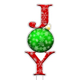 Large Joy Christmas Classic Yard Sign for Home Decor and Lawn Decoration With Stakes, Merry Christmas Sign
