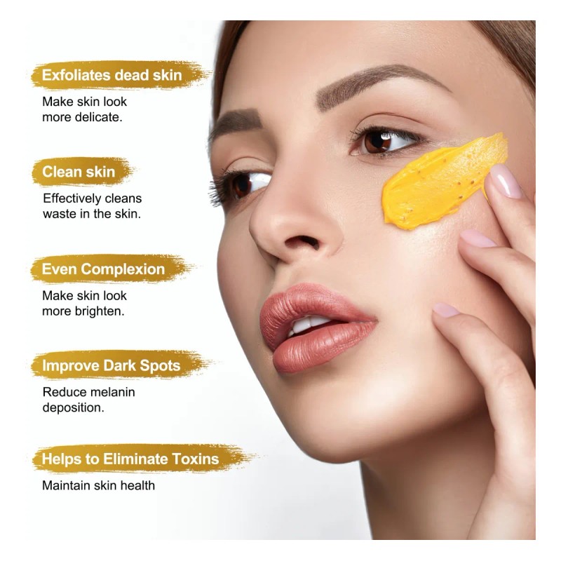 130g Turmeric Vc Facial Scrub,exfoliating Clears Blackheads