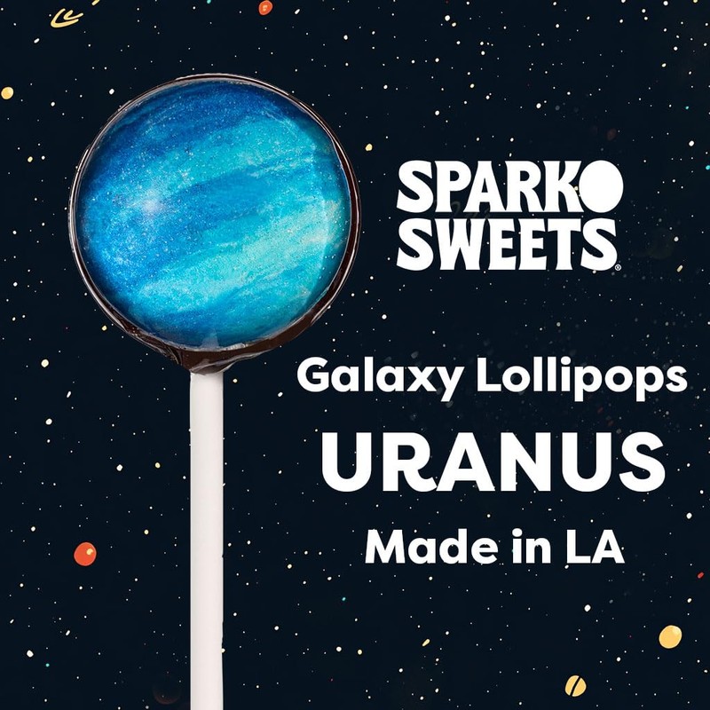 Sparko Sweets Galaxy Lollipops, Planet Designs, Watermelon Flavor, 10 Count,