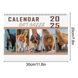 Mosytuky 2025 Funny Cat Calendar,Yearly Wall Calendar,Joke Present,Annual Monthly Wall Calendar Hanging Calendar Wirebound,Vertical,Gag Gifts for Men Women (CAT1)