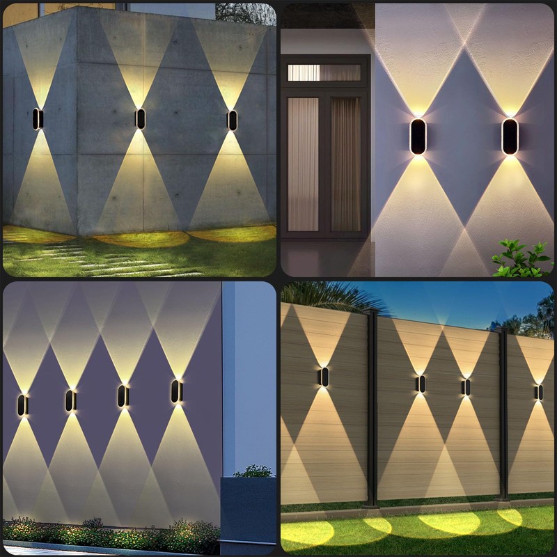 Solar Fence Lights Outdoor - 3000/4000/6000K 3 Modes,Up & Down