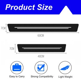 QOCUILC Pack of 5 carbon fibre door sills, door sill protective film, scratch protection, universal car, non-slip door sills, car sticker protection for vehicles., black