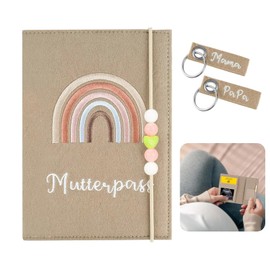 LLTLGF Maternity Log Protective Cover Made of Felt with Compartments, Maternity Log Protective Cover, Maternity Log with Elastic Band, for Insurance Cards, Mothers Vaccination Certificate Cover and