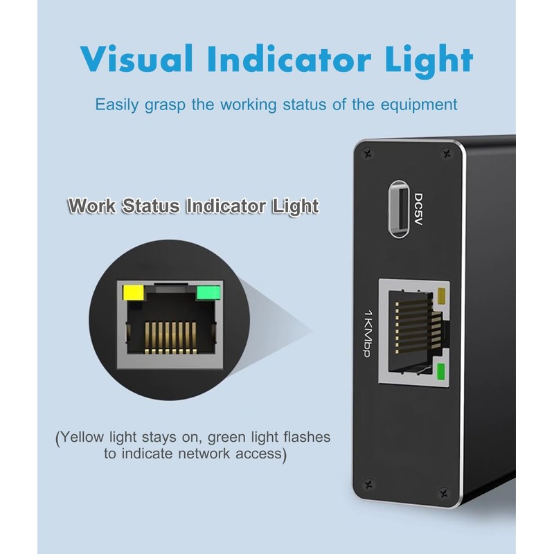 Ethernet Splitter 1 to 4, 1000Mbps High-Speed Internet Splitter, Gigabit