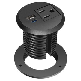 Desktop Power Grommet, 2 inch, USB C PD 20W Fast Charging Station, Desk Hole Recessed Power Outlet,ETL Listed (1, 6 FT Cable)