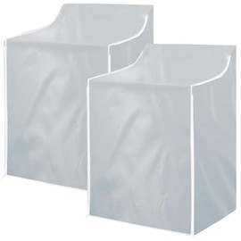 2Pack Washer and Dryer Covers, Portable Washer Cover with Zipper Design Dustproof Waterproof Laundry Covers for Washer and Dryer，Easy Use Fit for Most Front-loading Machine (2pcs(Silver))